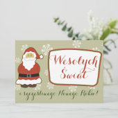 Wesołych świąt Funny-kerstkaart in het Pools Aankondiging (Staand voorkant)