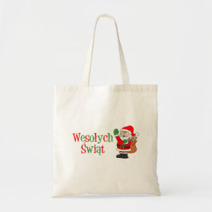 Wesolych Swiat Italiaans kerstkerstkerstman Canvas Tote Bag