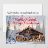 Wesołych świąt Katholieke Kerstkaart in het Pools Aankondiging (Voorkant / Achterkant)