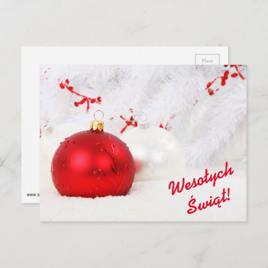 Wesołych Świąt Kerst in het Pools Feestdagenkaart (Voorkant / Achterkant)
