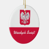 Wesołych Świąt Kerst in het Pools Keramisch Ornament (Rechts)