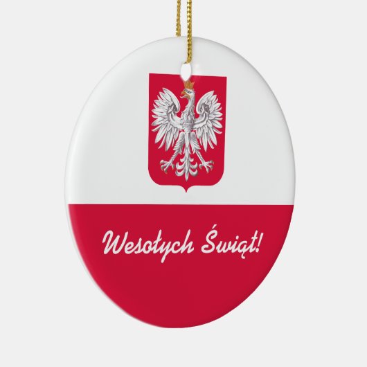 Wesołych Świąt Kerst in het Pools Keramisch Ornament (Rechts)