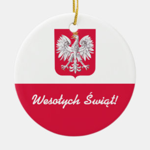 Wesołych Świąt Kerst in het Pools Keramisch Ornament