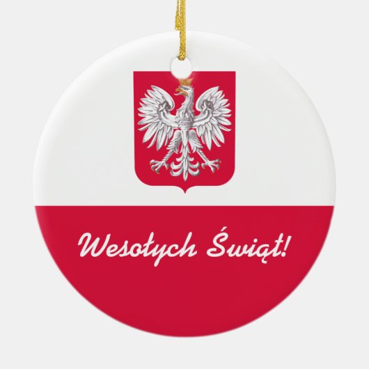 Wesołych Świąt Kerst in het Pools Keramisch Ornament (Achterkant)