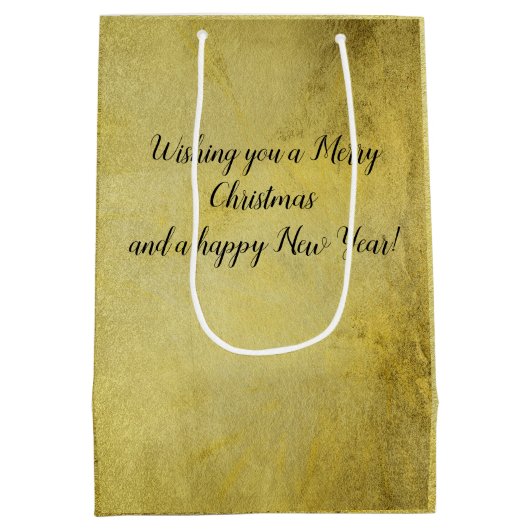 Wesołych Świąt Kerst in Poolse gouden tijd Medium Cadeauzakje (Achterkant)