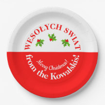 Wesolych Swiat-kerstfeest Poolse vlag & naam