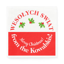 Wesolych Swiat-kerstfeest Poolse vlag & naam