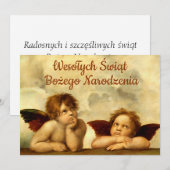 Wesołych świąt kerstfeestkaart in het Pools Aankondiging (Voorkant / Achterkant)