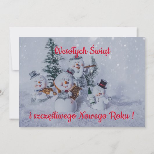 Wesołych świąt kerstkaart in het Pools Aankondiging (Voorkant)