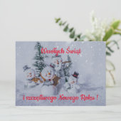 Wesołych świąt kerstkaart in het Pools Aankondiging (Staand voorkant)