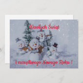 Wesołych świąt kerstkaart in het Pools Aankondiging (Voorkant / Achterkant)