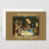 Wesołych świąt kerstkaart in het Pools Aankondiging (Voorkant / Achterkant)