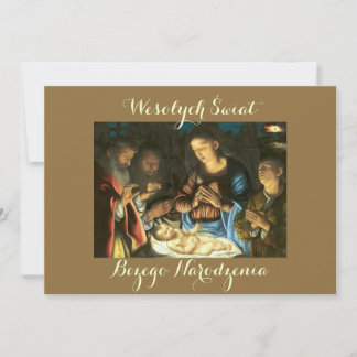 Wesołych świąt kerstkaart in het Pools Aankondiging