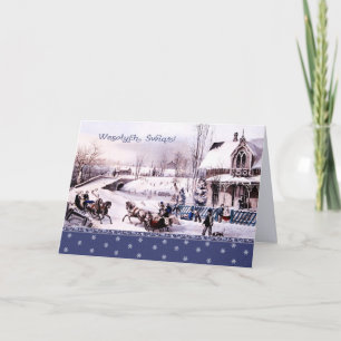 Wesołych Świąt kerstKaart in het Pools Feestdagen Kaart