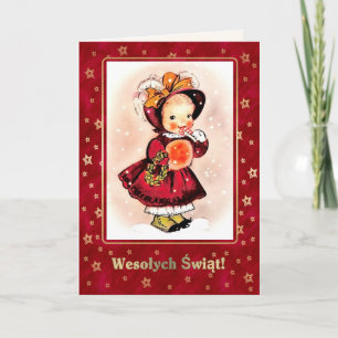 Wesołych Świąt kerstKaart in het Pools Feestdagen Kaart