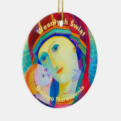 Wesołych Świąt Merry Kerstcadeau Pools Keramisch Ornament (Rechts)