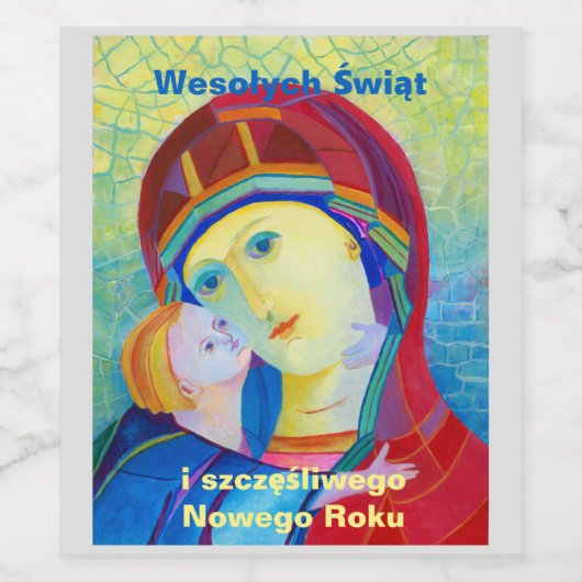 Wesołych Świąt Merry Kerstcadeau Pools Wijn Etiket (Enkel label)