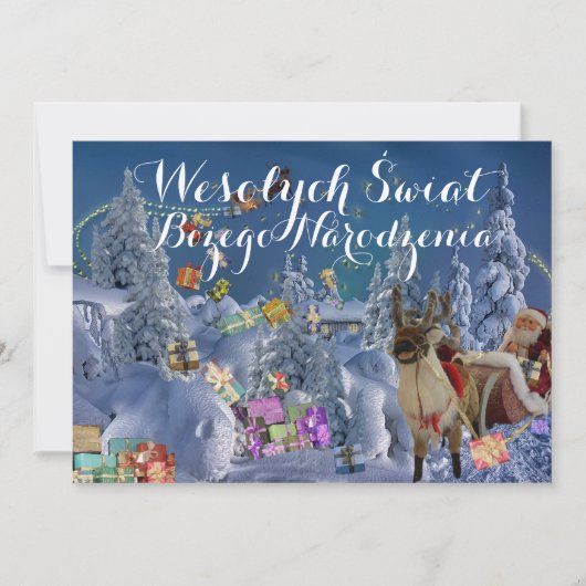 Wesołych świąt Merry Kerstcard Polen Aankondiging (Voorkant)