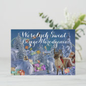 Wesołych świąt Merry Kerstcard Polen Aankondiging (Staand voorkant)