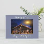 Wesołych świąt Merry-kerstkaart in het Pools Aankondiging (Staand voorkant)