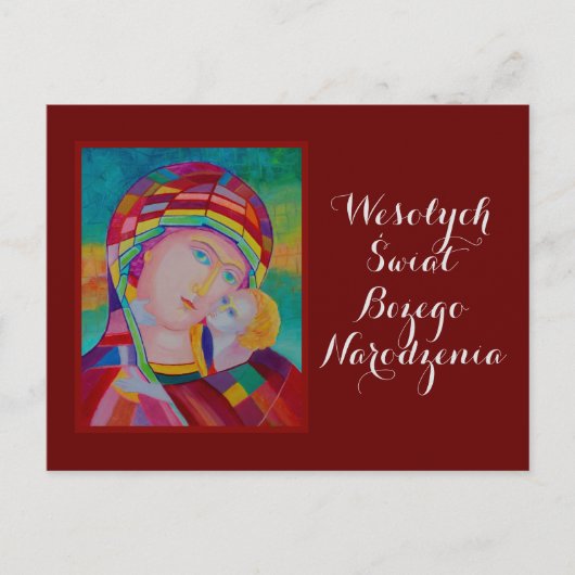 Wesołych Świąt Merry-kerstkaart in het Pools Briefkaart (Voorkant)