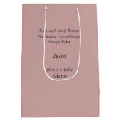 Wesołych Świąt Merry-kerstkaart in Poolse omloop Medium Cadeauzakje (Achterkant)