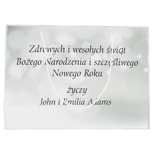 Wesołych świąt Merry Kerstkaart Poolse kerstkaart Groot Cadeauzakje (Achterkant)