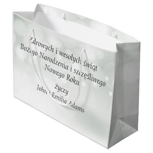 Wesołych świąt Merry Kerstkaart Poolse kerstkaart Groot Cadeauzakje (Achterkant Gekanteld)