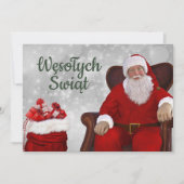 Wesołych świąt Merry kerstkaart Poolse Polski Aankondiging (Voorkant)