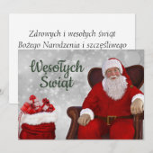 Wesołych świąt Merry kerstkaart Poolse Polski Aankondiging (Voorkant / Achterkant)