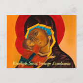 Wesołych Świąt Merry Kerstmis Maagd en Kind Briefkaart (Voorkant)