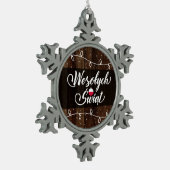 Wesołych Świąt Poland Merry Kerstmis, Rustic Tin Sneeuwvlok Ornament (Links)