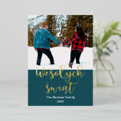 Wesołych świąt, Pools kerst-elegant Folie Feestdagenkaart (Staand Voorkant)