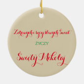 Wesołych Świąt Pools kerstdecor Keramisch Ornament (Achterkant)