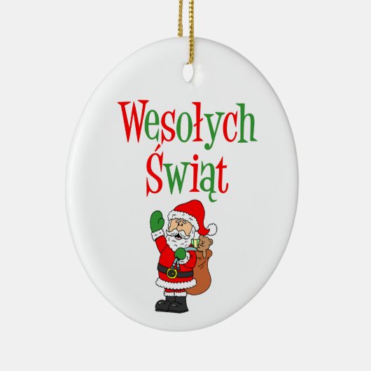 Wesolych Swiat Pools kerstkeramisch Ornament (Rechts)