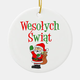 Wesolych Swiat Pools kerstkeramisch Ornament