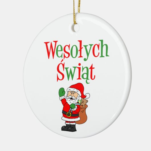 Wesolych Swiat Pools kerstkeramisch Ornament (Links)