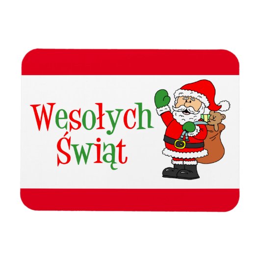 Wesolych Swiat Pools kerstnet Magneet (Horizontaal)