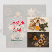 Wesołych Świąt Poolse kerst Feestdagenkaart (Voorkant / Achterkant)