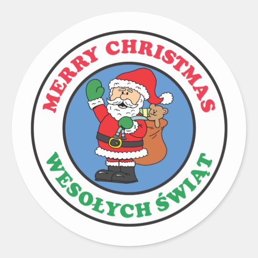 Wesolych Swiat Poolse kerst Ronde Sticker (Voorkant)