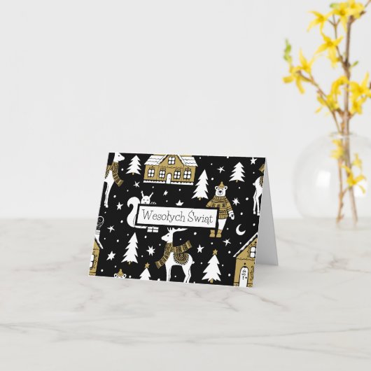 Wesołych Świąt, Poolse kerstKaart Kaart (Gele Bloem)