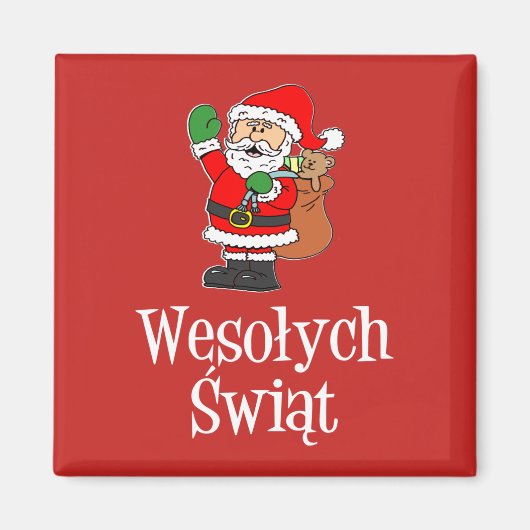 Wesolych Swiat Poolse kerstkerstkerstkerstkerstker Magneet (Voorkant)