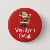 Wesolych Swiat Poolse kerstkerstkerstkerstkerstker Ronde Button 5,7 Cm (Voorkant)
