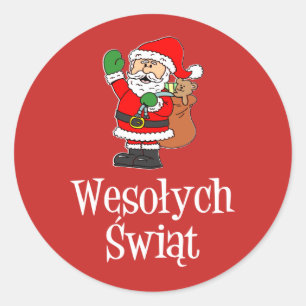 Wesolych Swiat Poolse kerstkerstkerstkerstkerstker Ronde Sticker
