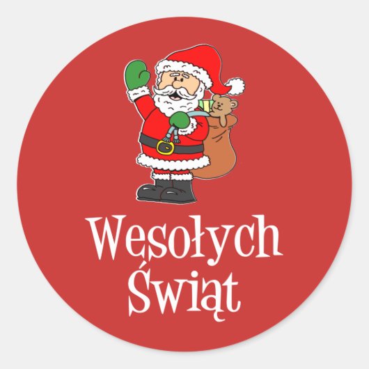 Wesolych Swiat Poolse kerstkerstkerstkerstkerstker Ronde Sticker (Voorkant)