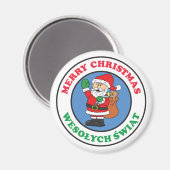 Wesolych Swiat Poolse kerstkerstkerstkerstkerstSan Magneet (Voorkant / Achterkant)