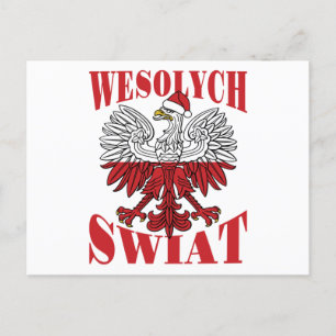 Wesolych Swiat Poolse kerstman Santa Hat Briefkaart