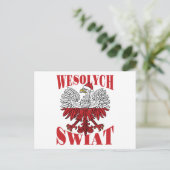 Wesolych Swiat Poolse kerstman Santa Hat Briefkaart (Staand voorkant)