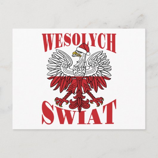Wesolych Swiat Poolse kerstman Santa Hat Briefkaart (Voorkant)