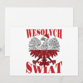 Wesolych Swiat Poolse kerstman Santa Hat Feestdagenkaart (Voorkant / Achterkant)